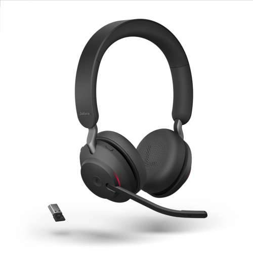 Jabra Evolve2 65 slušalice, stereo, bežična, Bluetooth, crna, uklj. Link 380 USB-A i stanica za punjenje, optimizirana za jedinstvenu komunikaciju