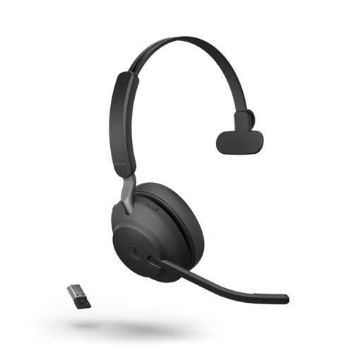 Jabra Evolve2 65 slušalice, mono, bežični, crni Bluetooth, uključujući vezu 380 USB-A, uključujući stanicu za punjenje, optimizira Microsoftove timove Cijena