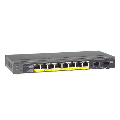 Netgear GS110TP pametni upravljački prekidač s 10 priključaka [8x PoE +, 2x SFP, 55W, Gigabit-LAN, bez ventilatora] Cijena