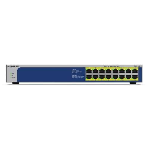 Netgear 16-portni gigabitni Ethernet prekidač (GS516PP)