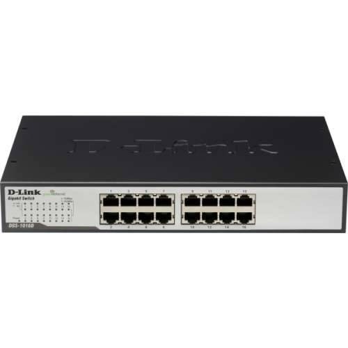 D-Link DGS-1016D Gigabitni 16-portni prekidač (1000 Mbit / s, Auto MDI / MDIX, Automatsko pregovaranje; Rackmount, Auto Uplink) Cijena