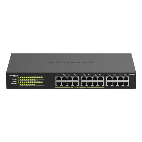 Netgear GS324P neupravljani prekidač s 24 porta [16x PoE +, 190 W, gigabitni LAN]