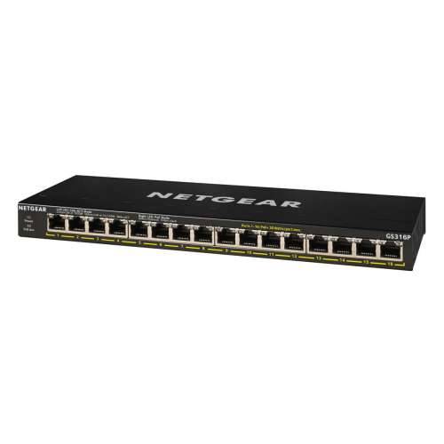 Netgear GS316P neupravljani prekidač sa 16 priključaka [16x PoE +, 115 W, Gigabit-LAN, bez ventilatora] Cijena