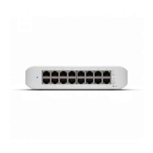 Ubiquiti UniFi prekidač (USW-Lite-16-PoE) [Gigabit Ethernet s 16 priključaka, 8x PoE +, zidna montaža]