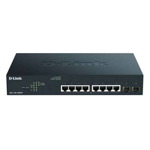 D-Link Gigabit Smart Managed Switch s 10 priključaka (DGS-1100-10MPV2) [8x Gigabit LAN, 2x SFP, PoE]