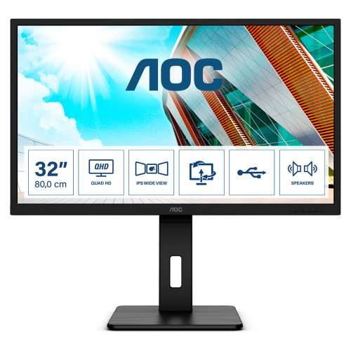 AOC Q32P2 - 80 cm (31,5 inča), LED, IPS ploča, QHD, podešavanje visine, USB čvorište, 2x HDMI Cijena