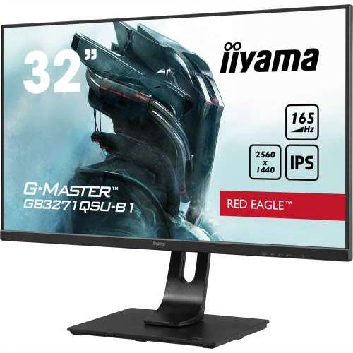 Iiyama G-Master GB3271QSU-B1 - 80 cm (32 inča), WQHD, 165Hz, IPS panel, zvučnici, FreeSync Prem., HDMI, DisplayPort, USB-HUB Cijena