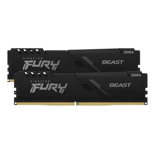 Kingston FURY Beast Black 64GB komplet (2x32GB) DDR4-3200 CL16 UDIMM memorija za igre Cijena