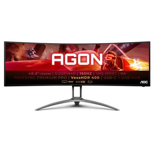 AOC AG493UCX2 monitor za igre - 124 cm (49") AMD FreeSync Premium Pro, 165Hz