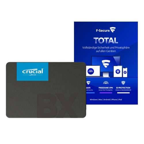 Crucial BX500 2,5 inča SATA 2TB SSD uključujući F-Secure Total