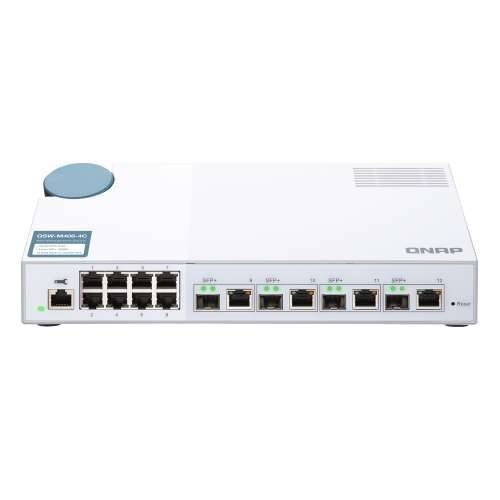 QNAP Systems QSW-M408-4C 12-portni pametni upravljani preklopnik [4x 10GbE SFP+/RJ45 Combo, 8x 1GbE (RJ45), sloj 2, upravljanje mrežom] Cijena