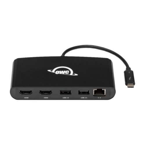 OWC Thunderbolt 3 mini priključna stanica, 5 priključaka, povezivanje do dva 4K zaslona, Gigabit Ethernet priključak, integrirani kabel Cijena