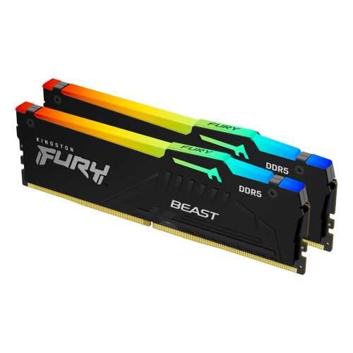 Kingston FURY Beast RGB Black 64GB Kit (2x32GB) DDR5-6000 EXPO CL36 DIMM memorija Cijena