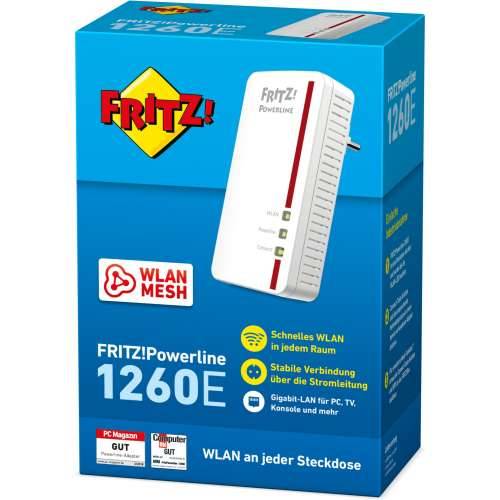 AVM FRITZ! Powerline 1260E 1200Mbit/s Built-in Ethernet port WLAN white 1pc(s) Single Cijena