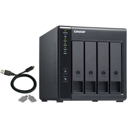 4-Bay QNAP TR-004 - 2.5/3.5 inch - Serial ATA II - 0,1,5,10,JBOD - 3.2 Gen 1 (3.1 Gen 1) - USB Type-C enclosure Cijena