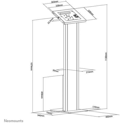 Tablet floor stand for 9.7-11’’ tablets FL15-750WH1 Neomounts White Cijena