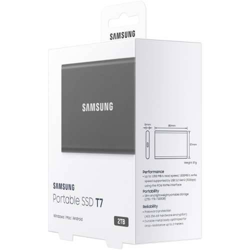 2TB Samsung Portable T7 USB 3.2 Gen2 Titan Gray retail Cijena