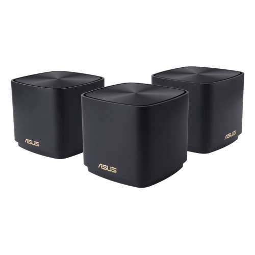 ASUS ZenWiFi XD4 Plus WiFi 6 Mesh System 3-Pack Black AX1800 Dual-Band, 2x Gigabit LAN, AiMesh