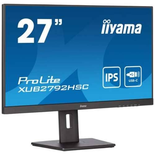 68.6cm/27““ (1920x1080) Iiyama XUB2792HSC-B5 16:9 4ms IPS HDMI DisplayPort USB-C VESA Pivot Speaker Full HD Black