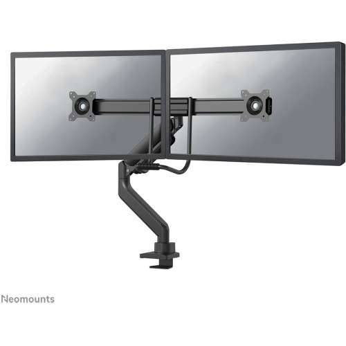 Full motion desk mount for two flat screens 17-32““ 7KG 2x 8KG Black Neomounts