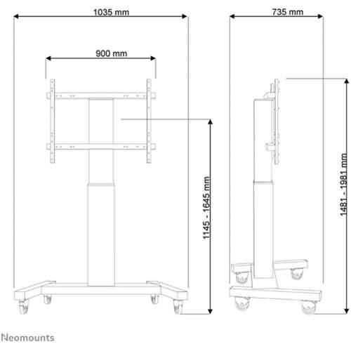 Motorized floor stand for flat screen TVs up to 100“ 130KG PLASMA-M2250BLACK Neomounts Cijena