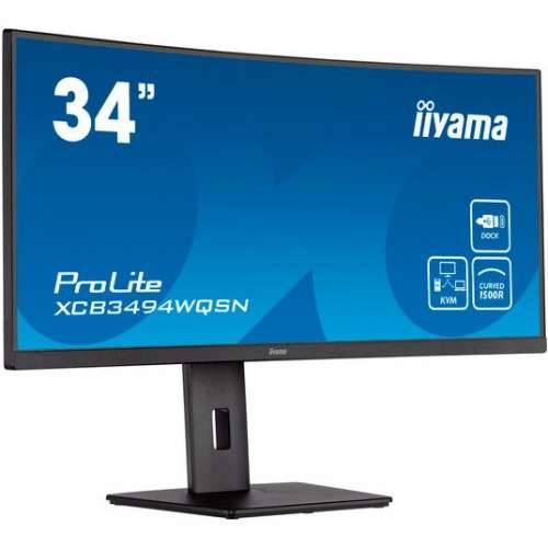 34““/86.4cm (3440x1440) iiyama XCB3494WQSN 0.4ms HDMI DisplayPort USB 3.0 Height Adj. Stand Speaker Black Cijena