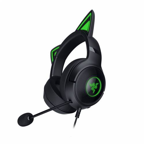 Razer Kraken Kitty Edition V2 Black Gaming Headset - Žičane slušalice s mačjim ušima i Razer Chroma RGB osvjetljenjem