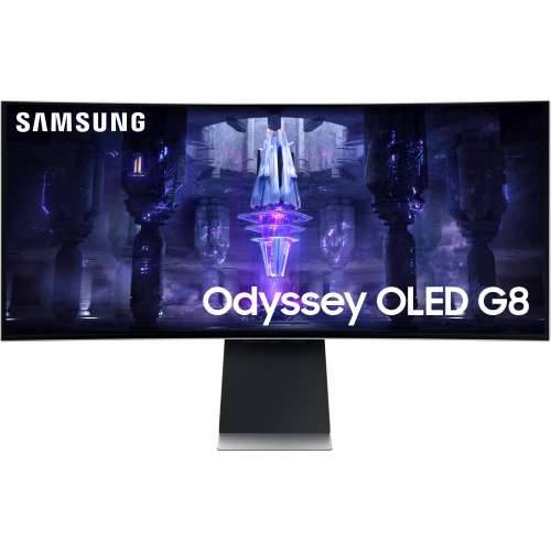 86cm/34““(3440x1440) Samsung Odyssey OLED G8 S34BG850SU 21:9 0.1ms Micro-HDMI Mini-DisplayPort USB-C VESA Speaker UWQHD 175Hz Curved Gaming Silver