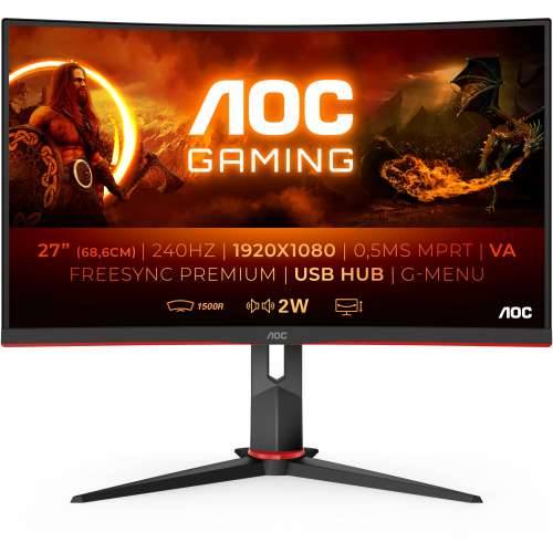 AOC Gaming C27G2ZU/BK - LED monitor - curved - Full HD (1080p) - 27” Cijena