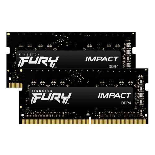 Kingston FURY Impact - DDR4 - kit - 64 GB: 2 x 32 GB - SO-DIMM 260-pin - 2666 MHz / PC4-21300 - unbuffered