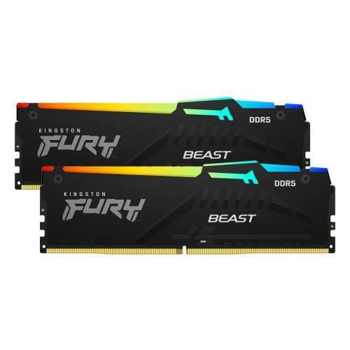 Kingston FURY Beast RGB - DDR5 - kit - 32 GB: 2 x 16 GB - DIMM 288-pin - 6000 MHz / PC5-48000 - unbuffered Cijena