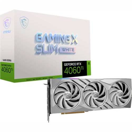 MSI GeForce RTX 4060 Ti GAMING X SLIM WHITE 16G - graphics card - GeForce RTX 4060 Ti - 16 GB - white