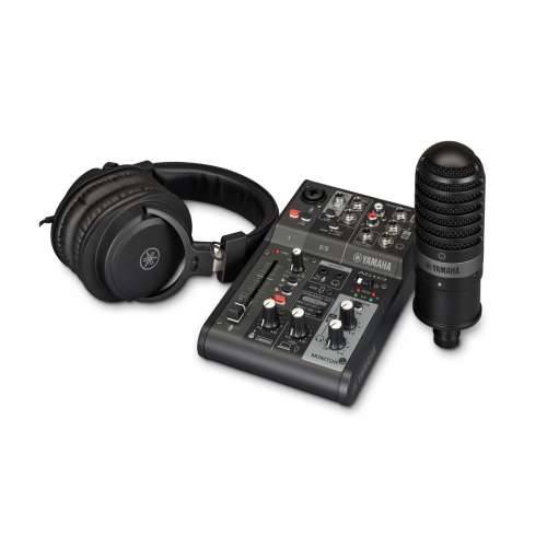 Yamaha AG03MK2 Pack, Mixer, Microphone and Headphones, Black