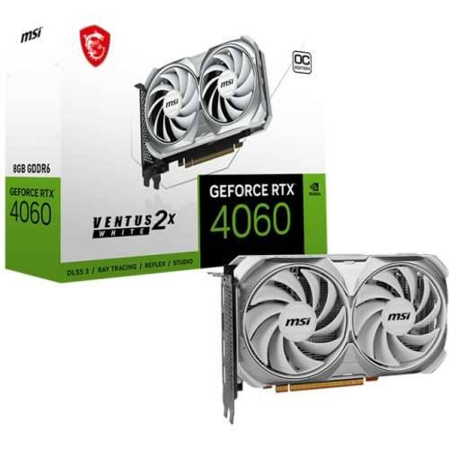 MSI GeForce RTX 4060 VENTUS 2X WHITE 8G OC - graphics card - GeForce RTX 4060 - 8 GB - white Cijena