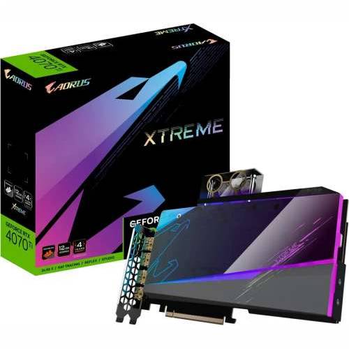 GIGABYTE AORUS GeForce RTX 4070 Ti Xtreme Waterforce WB 12G - 12GB GDDR6X, 1x HDMI, 3x DP