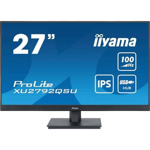68.5cm / 27“ (2560x1440) Iiyama 27iW WQHD IPS HDMI DP LS Black