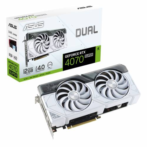 ASUS DUAL GeForce RTX 4070 SUPER OC WHITE graphics card - 12GB GDDR6X