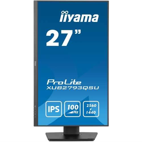 68.6cm/27“ (2560x1440) Iiyama Prolite XUB2793QSU-B6 16:9 QHD IPS 100Hz 1ms HDMI DP USB LS Pivot VESA Black Cijena