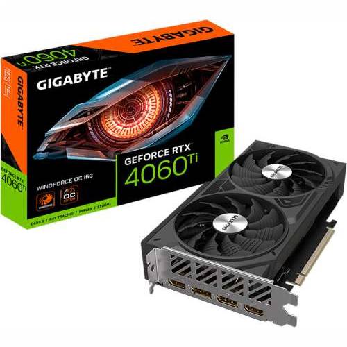 GIGABYTE GeForce RTX 4060 Ti Windforce OC graphics card - 16GB GDDR6, 2x HDMI, 2x DP