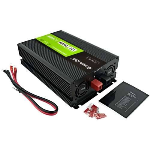 Green Cell car voltage converter power inverter 12V > 230V 2000W/4000W USB/2x socket/display black Cijena