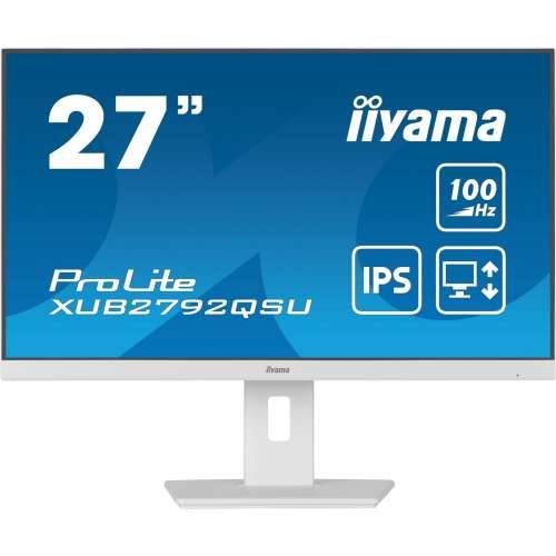 68.5cm/27“ (2560x1440) Iiyama Prolite XUB2792QSU-W6 16:9 WQHD IPS 100Hz 0.4ms HDMI DP USB Pivot White