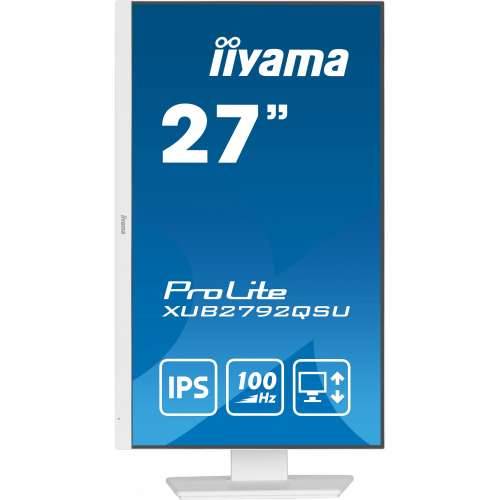 68.5cm/27“ (2560x1440) Iiyama Prolite XUB2792QSU-W6 16:9 WQHD IPS 100Hz 0.4ms HDMI DP USB Pivot White Cijena