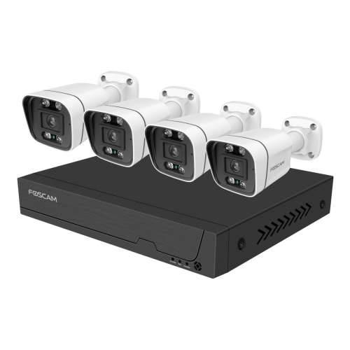 Foscam FN9108E-B4-2T video surveillance system white 4x 3K PoE bullet camera, 1x 8-channel NVR