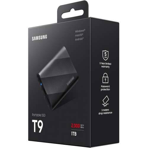 1TB Samsung Portable T9 USB 3.2 Gen2 Black retail Cijena