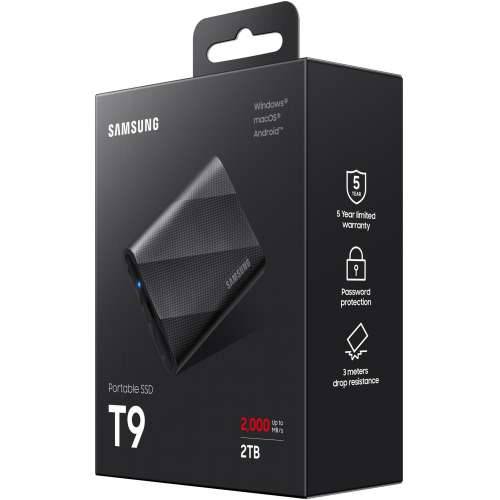 2TB Samsung Portable T9 USB 3.2 Gen2 Black retail Cijena