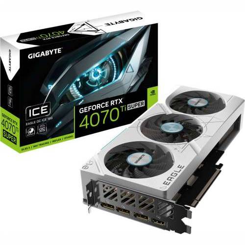 Gigabyte GeForce RTX 4070 Ti SUPER EAGLE OC ICE 16GB - 16GB GDDR6X, 1x HDMI, 3x DP