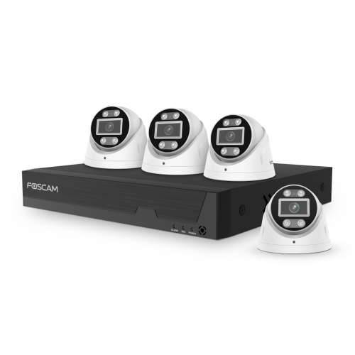 Foscam FNA108E-T4-2T video surveillance system white 4x 4K PoE dome camera, 1x 8-channel NVR Cijena