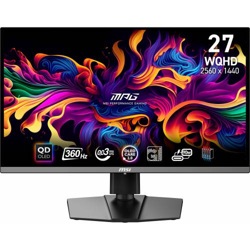 MSI MPG 271QRXDE QD-OLED Gaming Monitor - 360 Hz, 0.03ms GTG MSI OLED Care 2.0, HDMI 2.1 with 48Gbps bandwidth, 120Hz, VRR and ALLM support