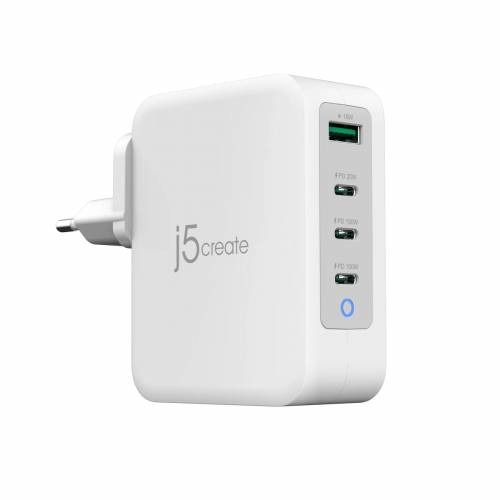 j5create - Power adapter - 130 watt GaN USB-C® charger with 4 ports - EU