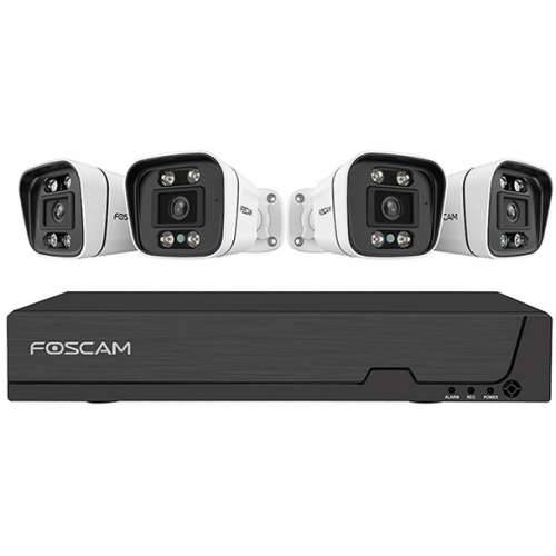 FOSCAM FNA108E-B4-2T surveillance camera set 4 cameras with recorder white